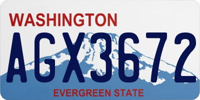 WA license plate AGX3672