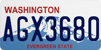WA license plate AGX3680