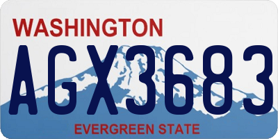 WA license plate AGX3683