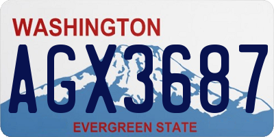 WA license plate AGX3687