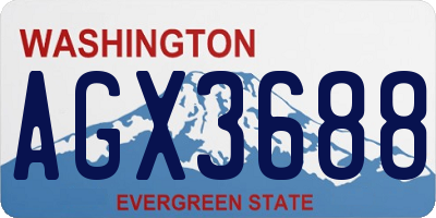 WA license plate AGX3688