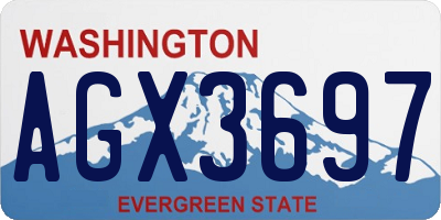 WA license plate AGX3697