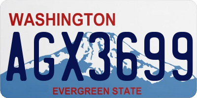 WA license plate AGX3699