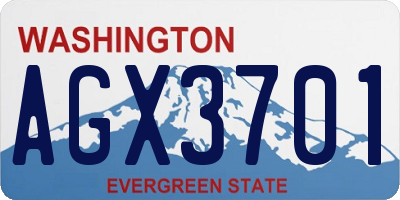 WA license plate AGX3701
