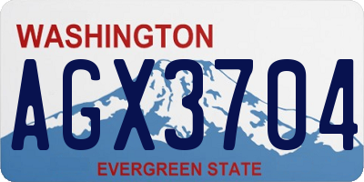WA license plate AGX3704
