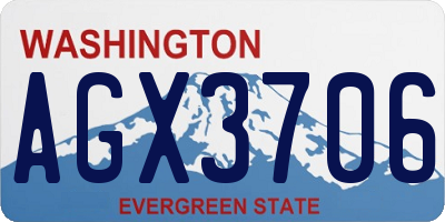 WA license plate AGX3706