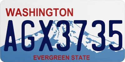 WA license plate AGX3735