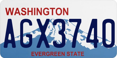 WA license plate AGX3740