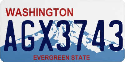 WA license plate AGX3743