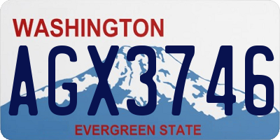 WA license plate AGX3746