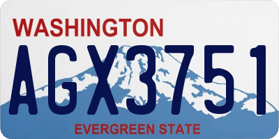 WA license plate AGX3751