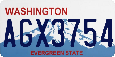WA license plate AGX3754