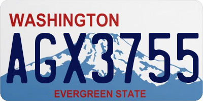 WA license plate AGX3755