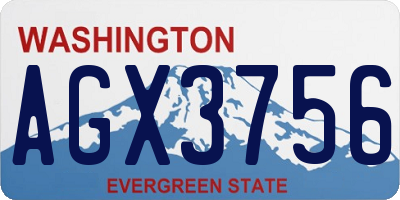 WA license plate AGX3756