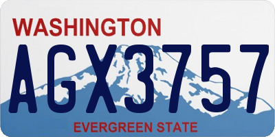 WA license plate AGX3757