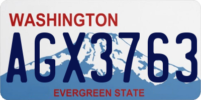 WA license plate AGX3763