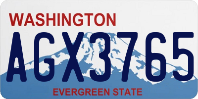 WA license plate AGX3765