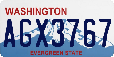 WA license plate AGX3767