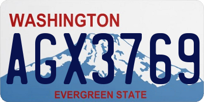 WA license plate AGX3769