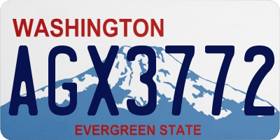 WA license plate AGX3772