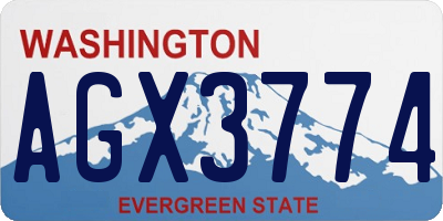 WA license plate AGX3774