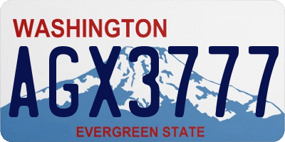 WA license plate AGX3777