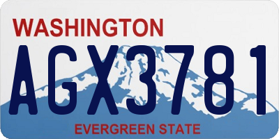 WA license plate AGX3781