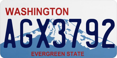 WA license plate AGX3792
