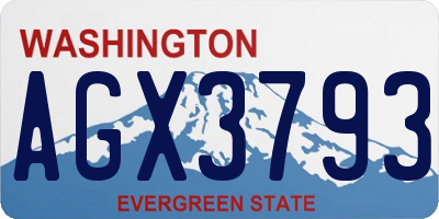 WA license plate AGX3793