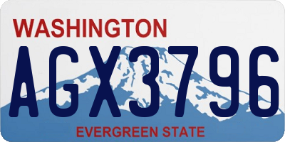 WA license plate AGX3796