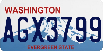 WA license plate AGX3799