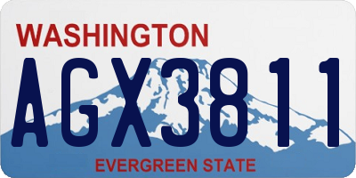 WA license plate AGX3811