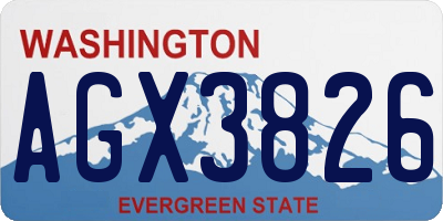 WA license plate AGX3826