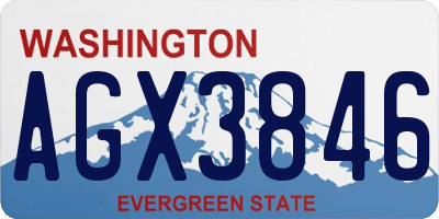 WA license plate AGX3846