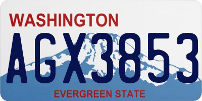 WA license plate AGX3853