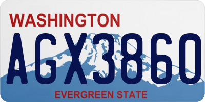 WA license plate AGX3860