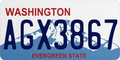 WA license plate AGX3867