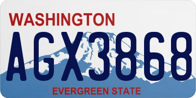 WA license plate AGX3868