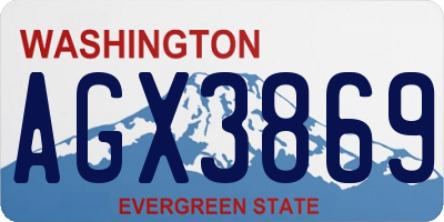WA license plate AGX3869