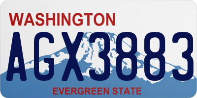 WA license plate AGX3883