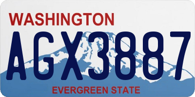 WA license plate AGX3887