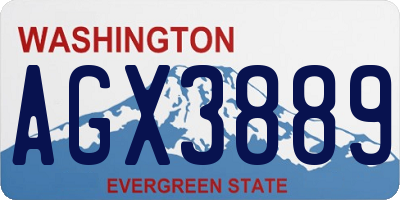 WA license plate AGX3889