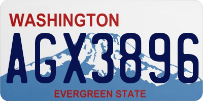 WA license plate AGX3896
