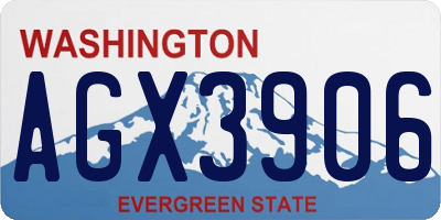 WA license plate AGX3906