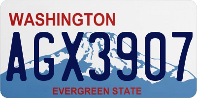 WA license plate AGX3907