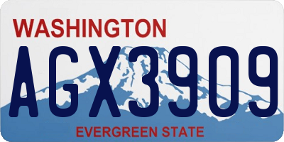 WA license plate AGX3909