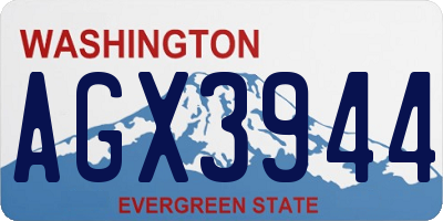 WA license plate AGX3944
