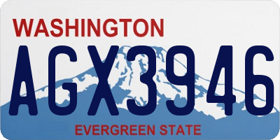 WA license plate AGX3946