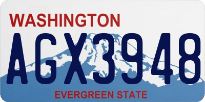 WA license plate AGX3948