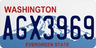 WA license plate AGX3969